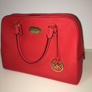 Michael Kors red leather bag